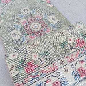 TURKISH VINTAGE CARPET, 2x7 Runner Rug,2x7 Rug,Oushak Handmade Wool Rug,Turkish Rug,Vintage Wool Rug,Unique Rug,runner rug,1.11x6.11 feet