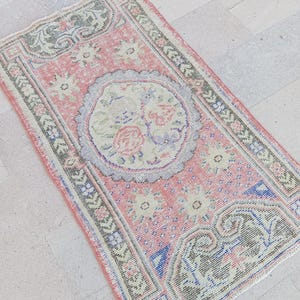 3x5 Oushak pink black Handmade Rug,Turkish Rug, Nturel Rug, 3x5 Rug, Halway Rug, Entry Rug, Wool Rug, Vintage Rug, Handknotted Rug,2.7x4.8ft