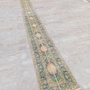 2x24 Extra long runner rug, Very long turkish runner rug,Long Runner rug 2x20 Vintage Oushak, Neutral wool long runner,2.3x23.10 ft Runner
