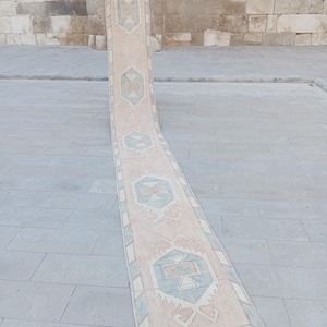 Vintage Turkish Runner Rug: Muted Wool Stair Rug (2.0 x 19.10 ft)