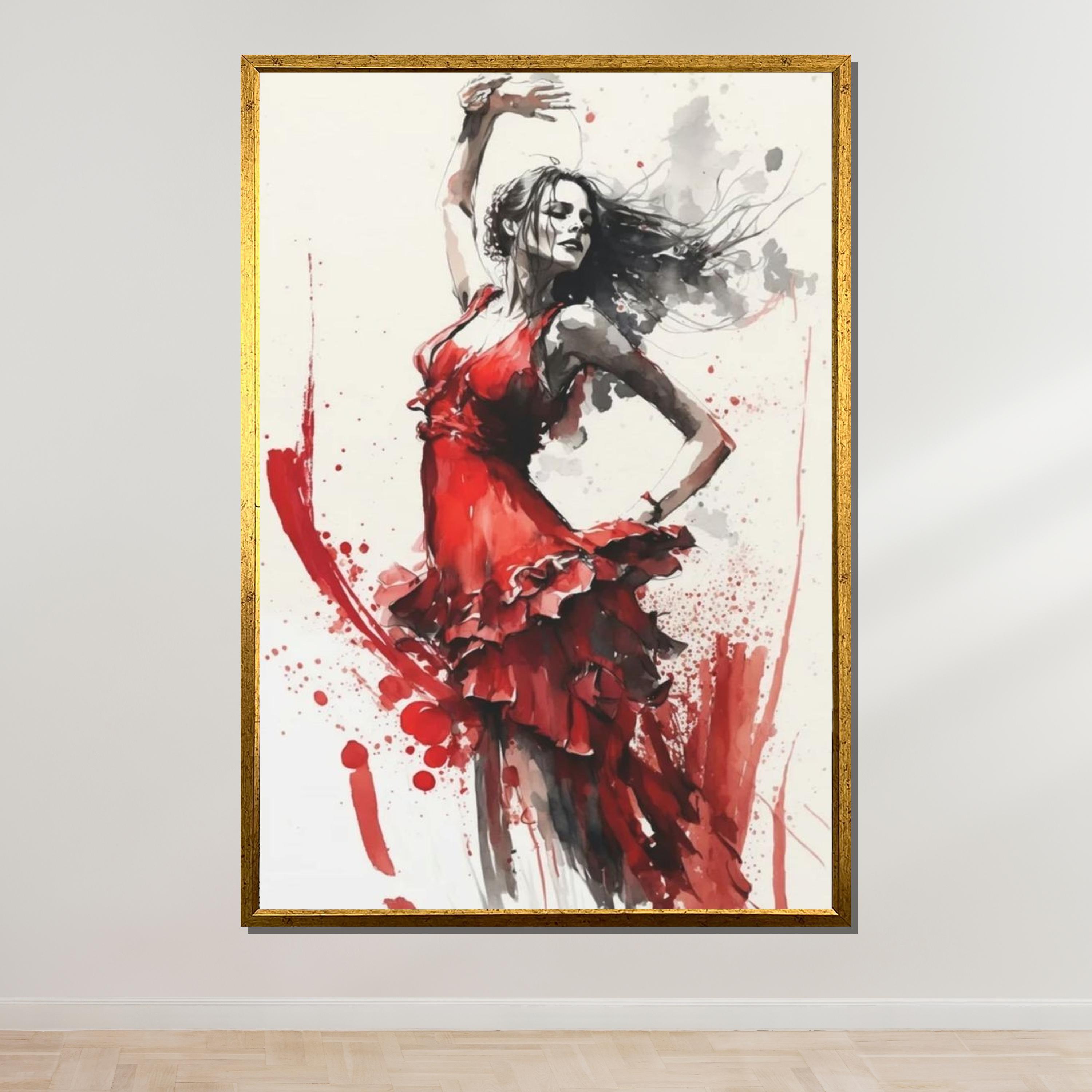 Tapisserie Murale Vintage – Scène De Danse Flamenco – Style Bohème – 50x100 Cm