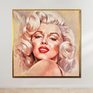 Marilyn Monroe Glamour Art, Hollywood Icon Canvas, Vintage Celebrity Wall Decor, Classic Beauty Print, Ready to Hang