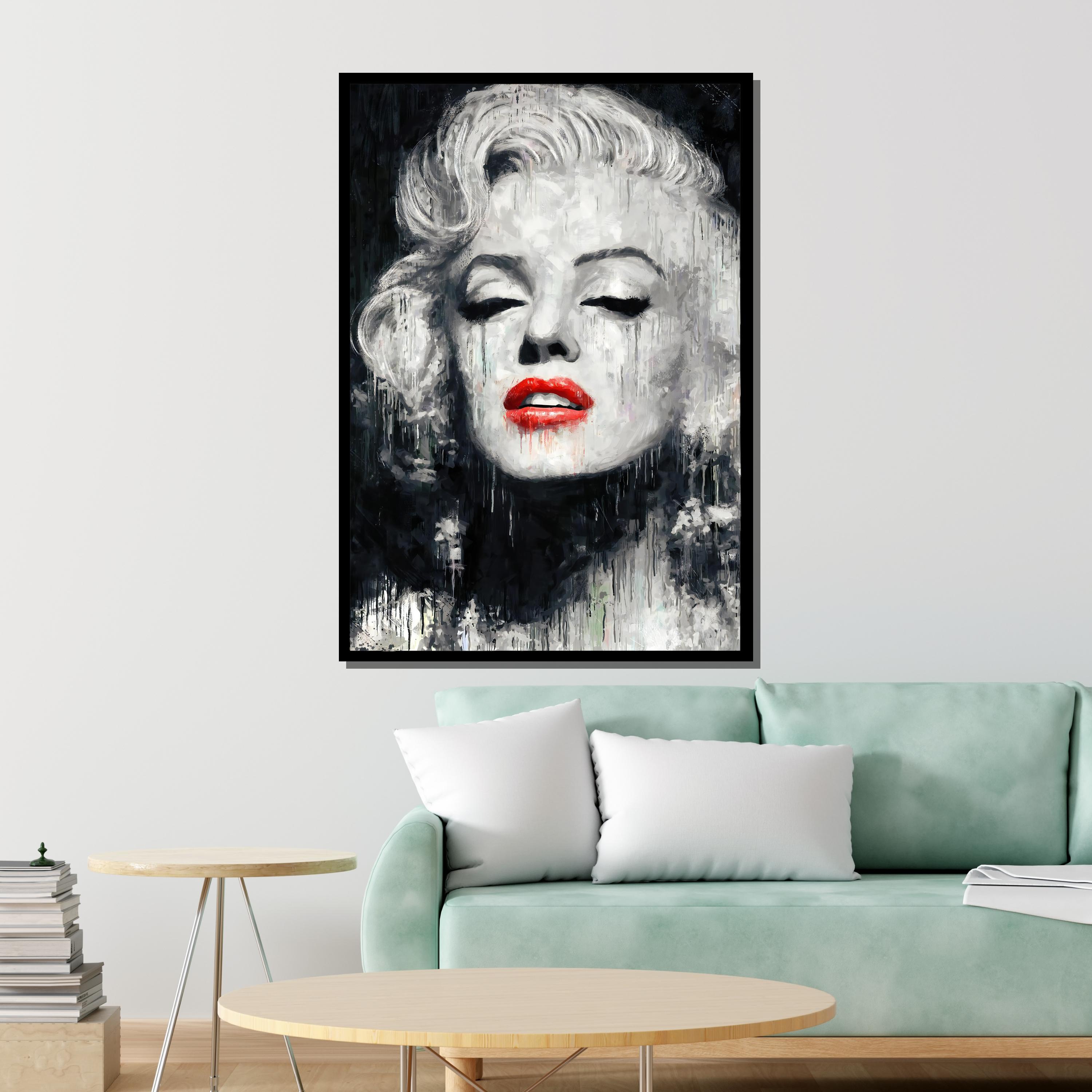 Marilyn Monroe Pop Art Canvas, Iconic Hollywood Glamour, Red Lips ...