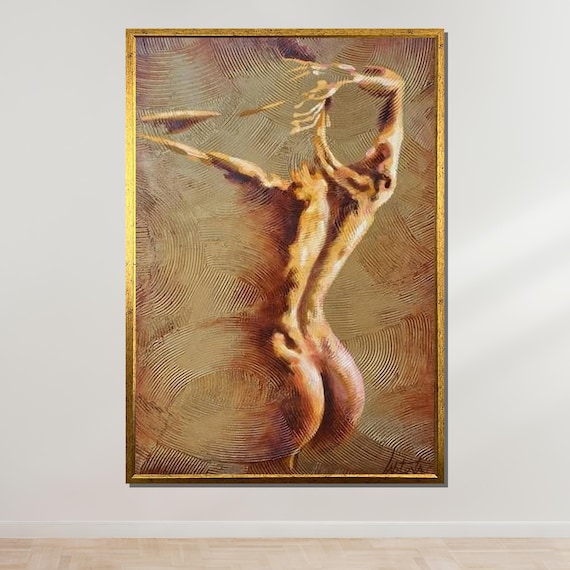 Abstract Nude Artwork, Sensual Female Canvas Print, Erotic Wall Art, Modern Nude Decor, Ready to Hang