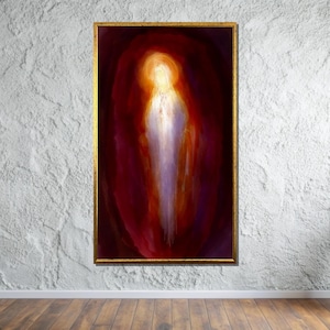 Divine Light Spirit Canvas, Ethereal Angel Wall Art, Mystical Energy Painting, Abstract Spiritual Artwork, Sacred Aura Print