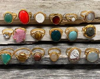 Gold shop gemstone rings