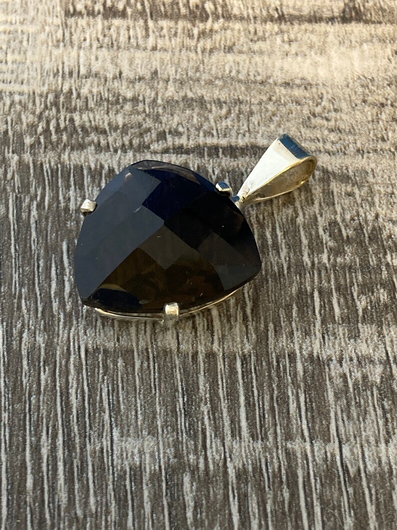 .925 Smoky Topaz Faceted Gemstone Pendant Sterling Silver 9 Grams Pendants With Stone Gifts for Women Boho Hippie Jewelry Sale Pendant