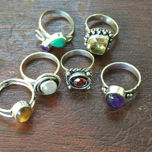 Silver Gemstone Ring, Sample From Assorted Shapes, Colors and Sizes ...