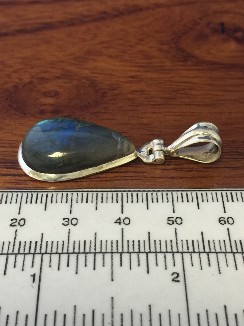 .925 6 Grams With Stone Gifts for Women Boho Hippie Jewelry Sale Quick Shipping Labradorite Cabochon Gemstone Pendant Sterling Silver