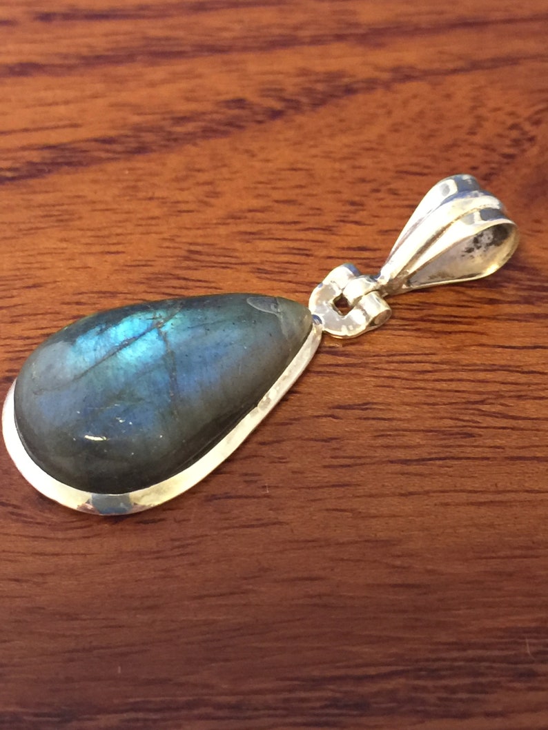 .925 6 Grams With Stone Gifts for Women Boho Hippie Jewelry Sale Quick Shipping Labradorite Cabochon Gemstone Pendant Sterling Silver
