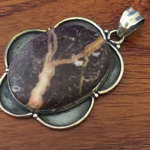 Jasper Cabochon Gemstone Pendant Sterling Silver (.925) 19 Grams Rings Band With Stone Gifts for Women Boho Hippie Jewelry Sale