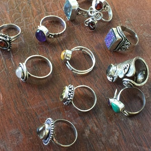 Silver Gemstone Ring, Sample From Assorted Shapes, Colors and Sizes ...