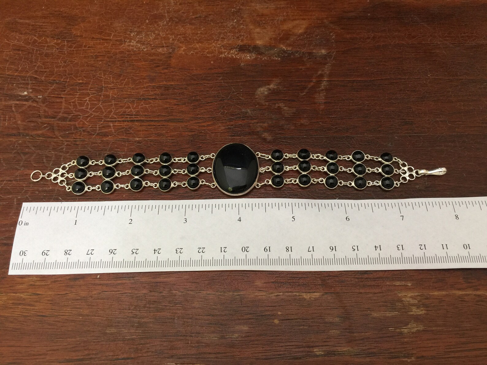 Alliance Argent 925 Style Romain Avec Onyx Noir Cabochon - Neuf Sans Boîte, Taille 53, Poids 3.9 G