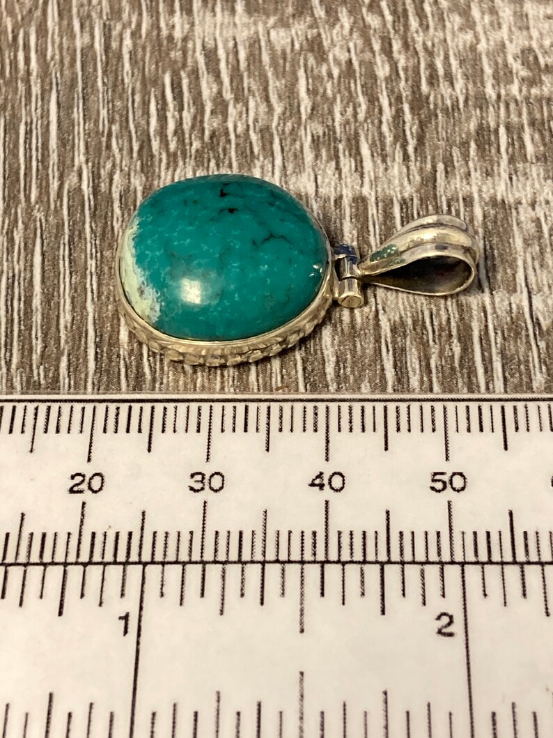 Pendants With Stone Gifts for Women Boho Hippie Turquoise Cabochon Oval 6 Grams Gemstone Pendant Necklace Sterling Silver Pendant .925