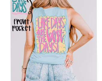 Lake Days PNG, Coquette PNG, Preppy PNG, Boujee Png, Dtf, Girly Summer Png, Spring, Lake, Summer Days, Hand Drawn Png