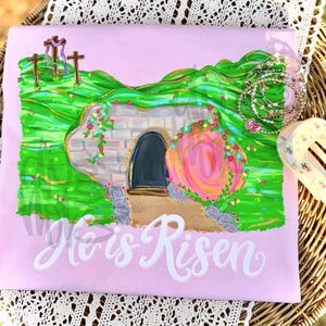 Easter PNG, He Is Risen PNG, Watercolor PNG, Easter Story Png, Biblical Png, Jesus Tomb Png, Religious Png, Faith Png, Preppy Png
