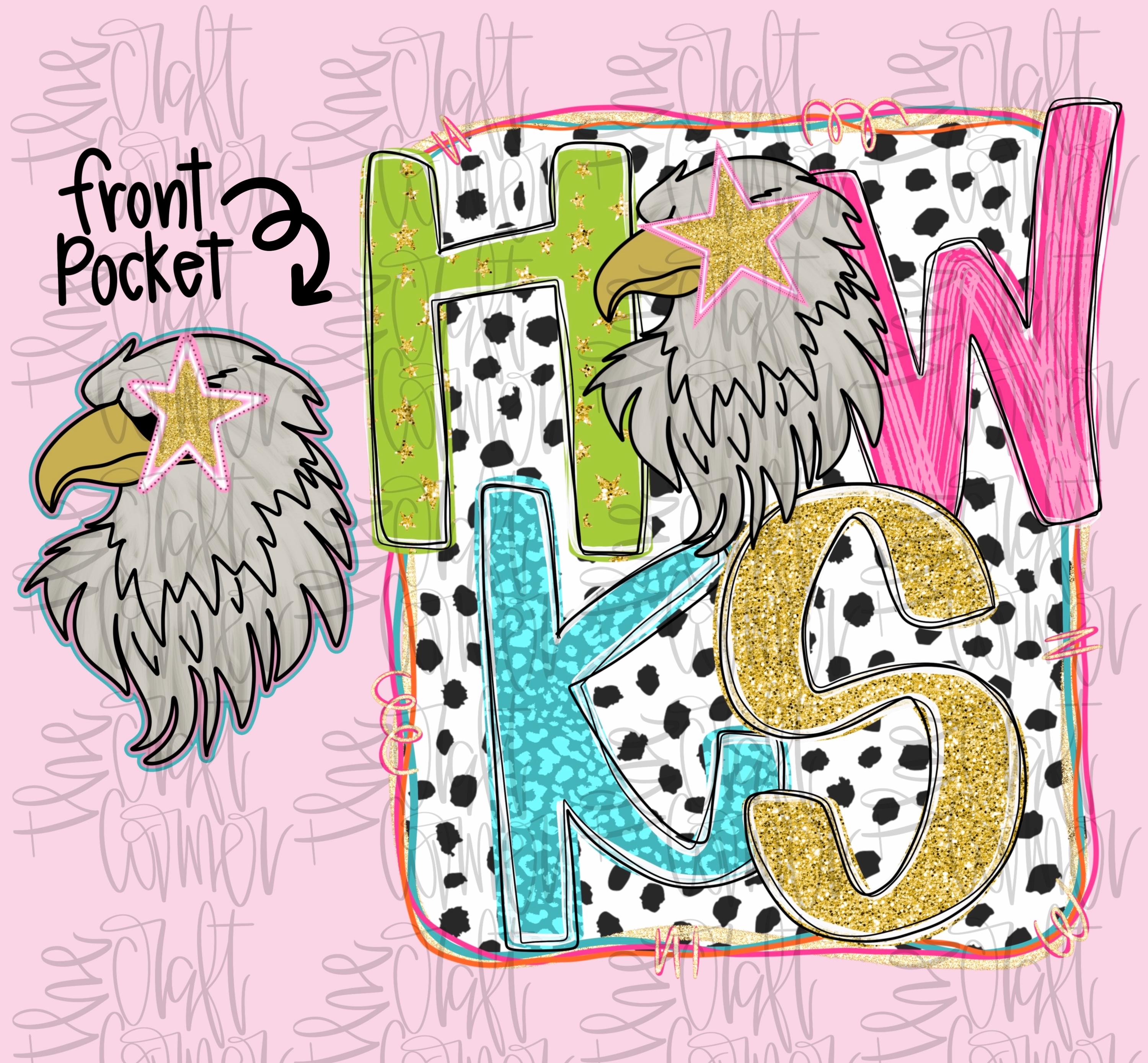 Preppy Mascot PNG, Hawks PNG, Preppy School Spirit PNG, Girly Mascot, Trendy Png, Faux Glitter Png, Mascot Preppy, Digital Design