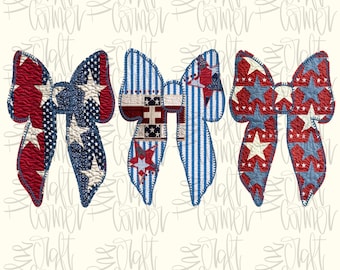 Lazos de coqueta de EE. UU., coqueta patriótica PNG, estadounidense PNG, EE. UU. PNG, coqueta PNG, patriótico preppy, rojo, blanco y azul PNG, DTF digital