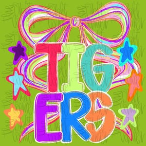 Tigers PNG, Preppy School Spirit PNG, Coquette PNG, Preppy Mascot Png, Trending Png, Viral Png, Hand Drawn Png, Mascot Png