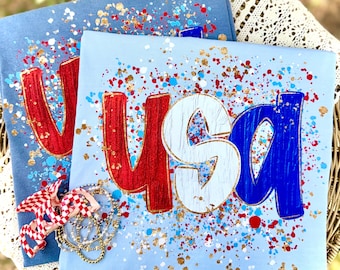 USA Splatter PNG, Faith PNG, Patriotic Png, American Png, Girly Png, Realistic Paint Png, Stripes Png, Memorial Day Png, July 4th Png