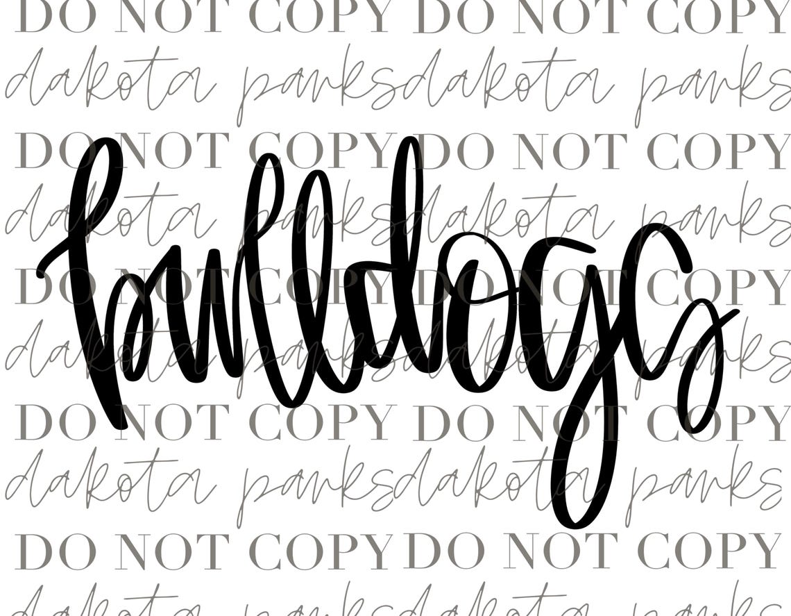 Bulldogs Mascot, Bulldogs Lettering, Hand Drawn Doodle, Calligraphy ...