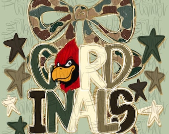 Cardinals Mascot PNG, Cardinals PNG, Mascot Coquette PNG, Camo Mascot Png, Tremding Png, Faux Glitter Png, Realistic Paint Png, Preppy Png,