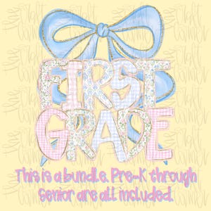 Grand Millennial Back To School PNG, Coquette School PNG, Millennial PNG, School Grades, Personalized, Digital Class Png image 1