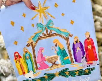 Nativity PNG, Christmas PNG, Baby Jesus PNG, Holy Night Png, Trendy Png, Merry Christmas Png, Christmas Coquette Png, Faux Glitter Png
