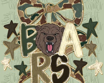 Bears Mascot PNG, Bears PNG, Mascot Coquette PNG, Camo Mascot Png, Tremding Png, Faux Glitter Png, Realistic Paint Png, Preppy Png,