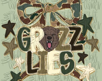 Grizzlies Mascot PNG, Grizzlies PNG, Mascot Coquette PNG, Camo Mascot Png, Trending Png, Faux Glitter Png, Realistic Paint Png, Preppy Png,