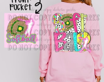 Softball Png, Preppy Png, Bball, Softball Season, Glitter PNG, DTF, sublimation, Softball Digital Design, Softball Preppy