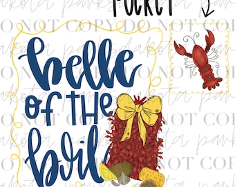 Stagione dei gamberi Preppy PNG, Belle of The Boil, Crawfish Coquette png, Girly png, Stagione dei gamberi Preppy png, dtf, sublimazione, disegnato a mano