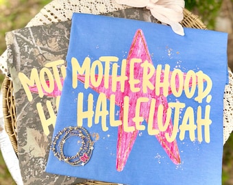 Moderskap, Hallelujah PNG, Sommar PNG, Religiös PNG, Mamma PNG, Viral PNG, Preppy PNG, Grafisk T-shirt PNG, Slagord PNG