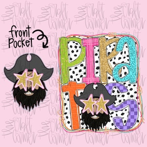 Preppy Mascot PNG, Pirates PNG, Preppy School Spirit PNG, Girly Mascot, Trendy Png, Faux Glitter Png, Mascot Preppy, Digital Design