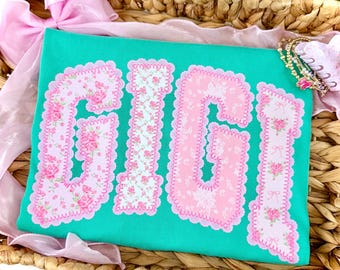 Gigi PNG, Mom PNG, Dainty PNG, Lace Png, Girly Png, Grandmillennial Png, Doodle Png, Preppy Floral Png, Grandma Png, Mothers Day Png