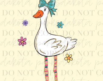 Ganso Tonto PNG, Ganso Moderno PNG, Ganso Coqueto PNG, Ganso Preppy PNG, DTF, Sublimación, Diseño Digital Dibujado a Mano