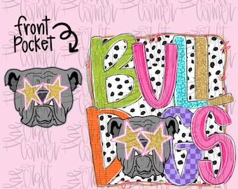 Mascote Preppy PNG, Bulldogs PNG, Espírito Escolar Preppy PNG, Mascote Feminino, PNG Moderno, PNG Glitter Falso, Mascote Preppy, Design Digital