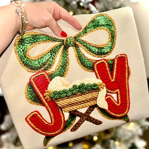 Joy Faux Yarn PNG, Baby Jesus PNG, Christmas Coquette PNG, Manger Png, Holiday Png, Trendy Png, Faux Glitter Png, Preppy Png, Yarn Png