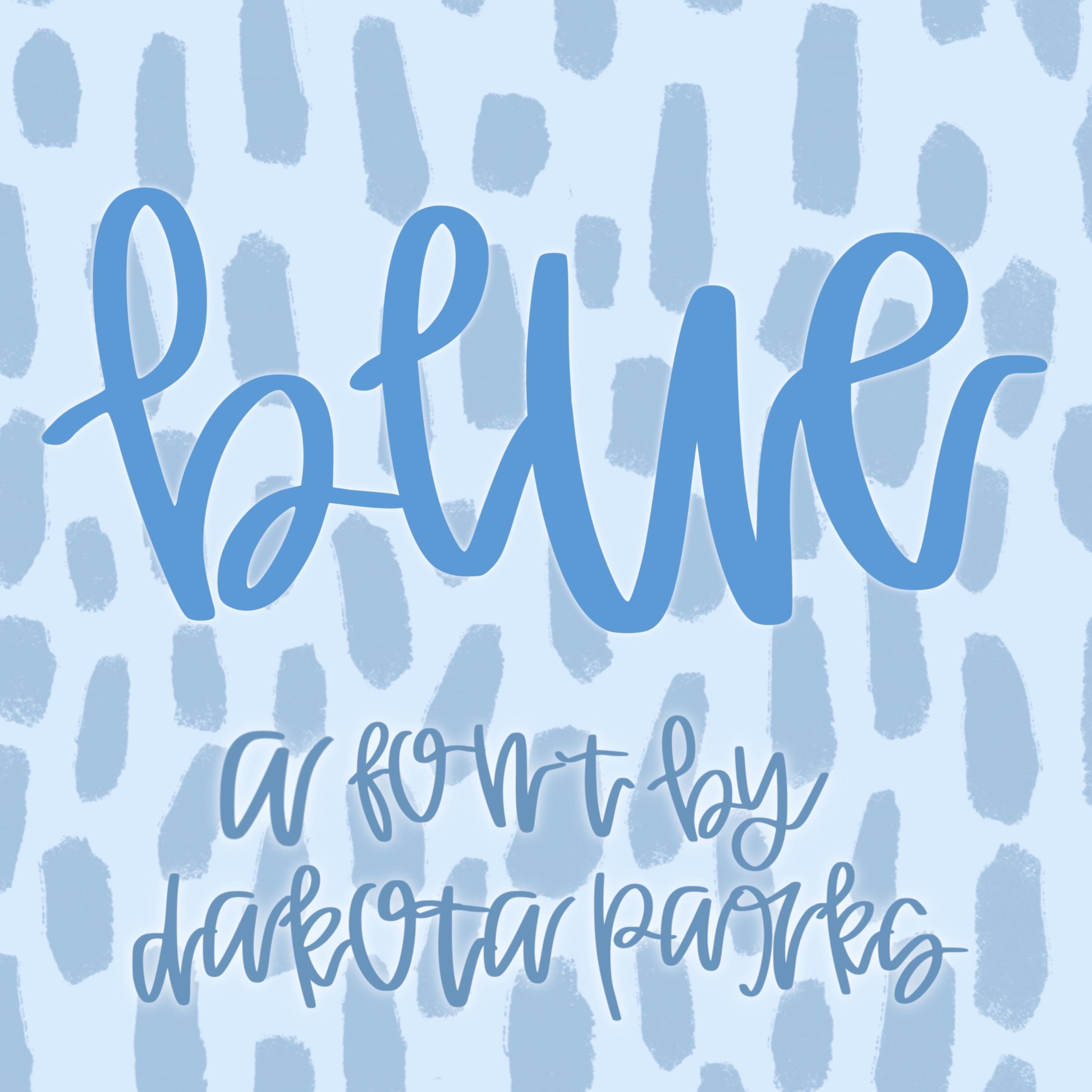 Blue Handwritten Font, Procreate Font, Handwriting Font, Curvy Font ...