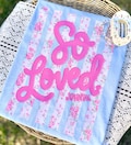 So Loved PNG, Faith PNG, Religious PNG, Spring Png, Whimsy Png, Girly Png, Stripes Png, Dainty Png, Coquette Png, Love Like Jesus Png