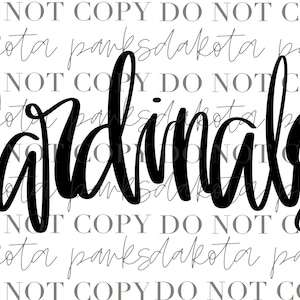 Cardinals Mascot, Cardinals Lettering, Hand Drawn Doodle, Calligraphy, School Spirit, School Mascot, Preppy PNG, Boujee PNG, Digital Art