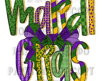 Mardi Gras PNG, Fleur De Lis PNG, DTF, Coquette, Sublimation, Louisiana, Faux Glitter Png, Gold, Digital Design, Hand Drawn, Trendy Png,