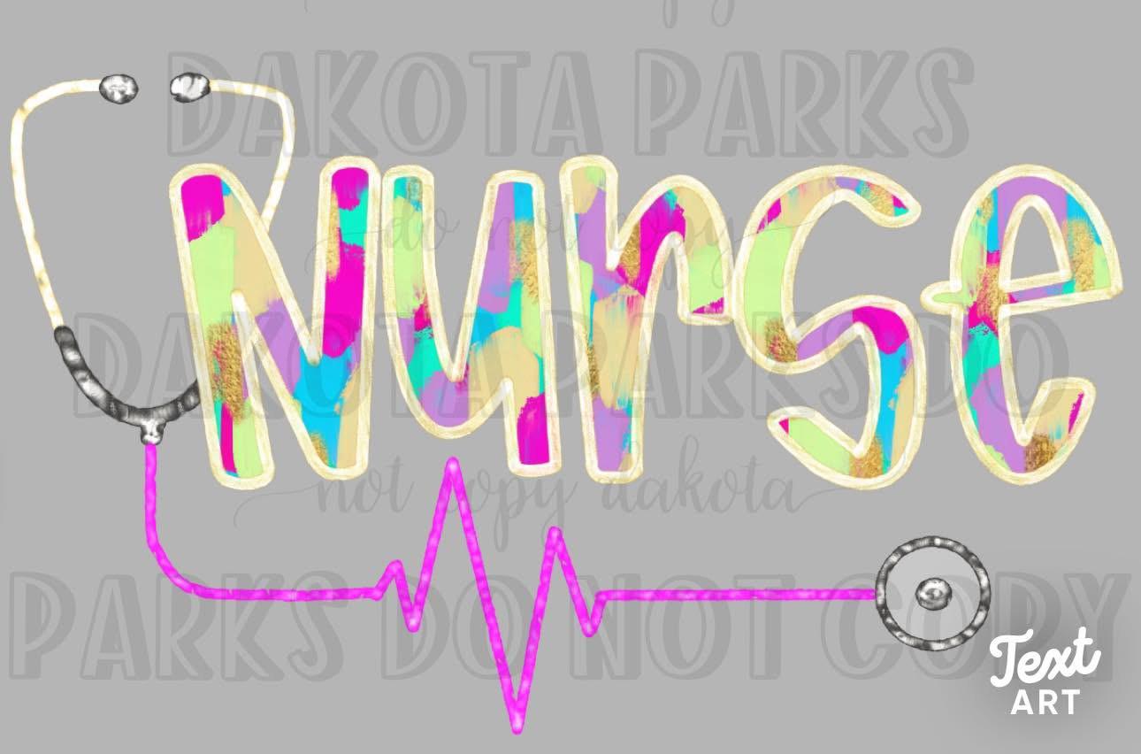 Nurse watercolor png neon png healthcare png