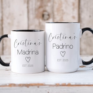 Custom Madrina Mug, Spanish Godparent Proposal Gift, Custom Godparents Mug Gift for Madrina Cup Quieres Ser Madrina Padrinos De Bautizo