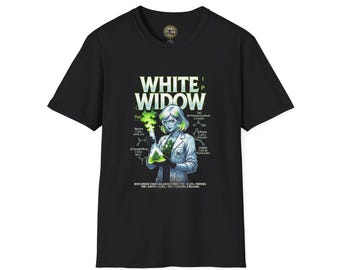 White Widow Strain Character Cannaffirmation T-Shirt | Pivot 2 Positivity