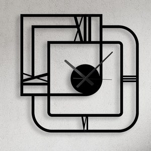 Square Metal Wall Clock: Modern Minimalist Home Decor