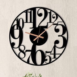 Handmade Metal Wall Clock: Modern Large Number Silent Decor
