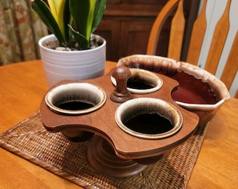 Vintage, Rare Hull Mccoy Brown Drip Glaze, Mug, Gravy Boat, Bowl