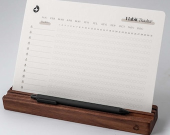Monthly Habit Tracker Cards | Habit Chart | Desk Habit Planner with Bullet Journal | Printed A5 Size Habit Tracker Cards
