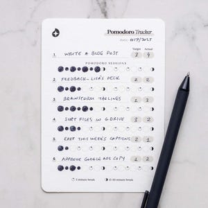 Pomodoro Planner | Full Focus Planner | Time Management: Visual, Time, ADHD Timer | Productivity Tracker A6 Planner Pomodoro Technique Cards
